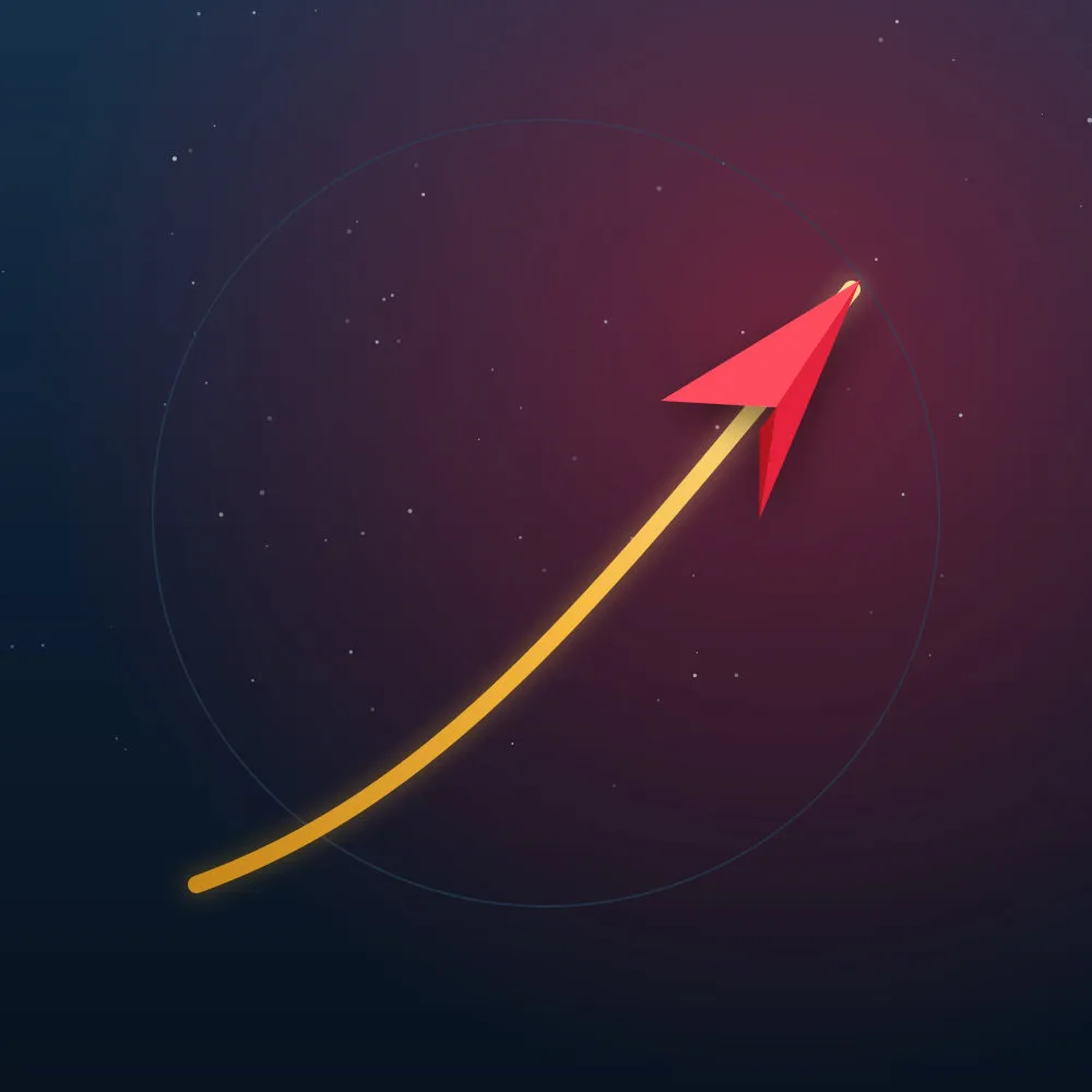 Aviator emblem: red plane and gold curve behind a 999 lucky-number badge